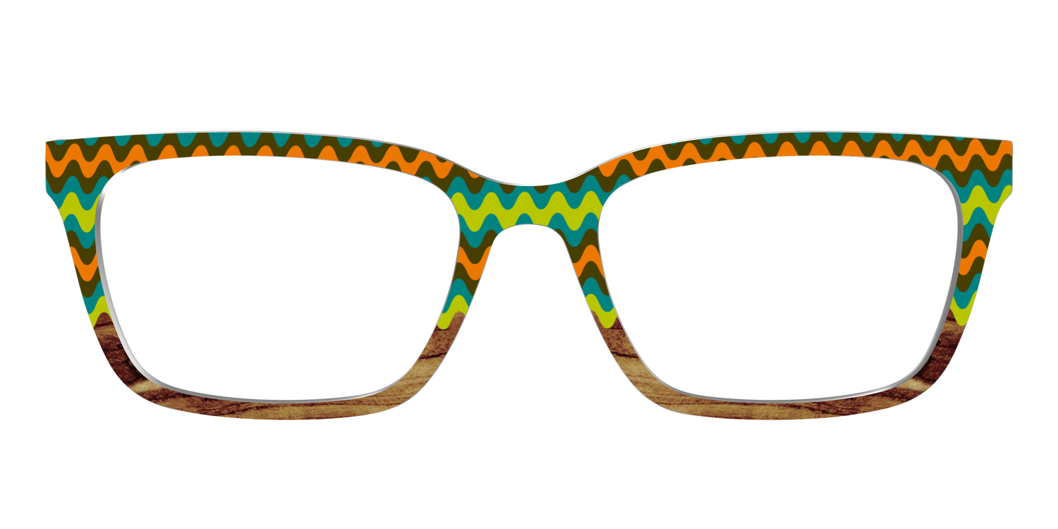The Woodgrain Waves - Front Top Image - Pair Eyewear
