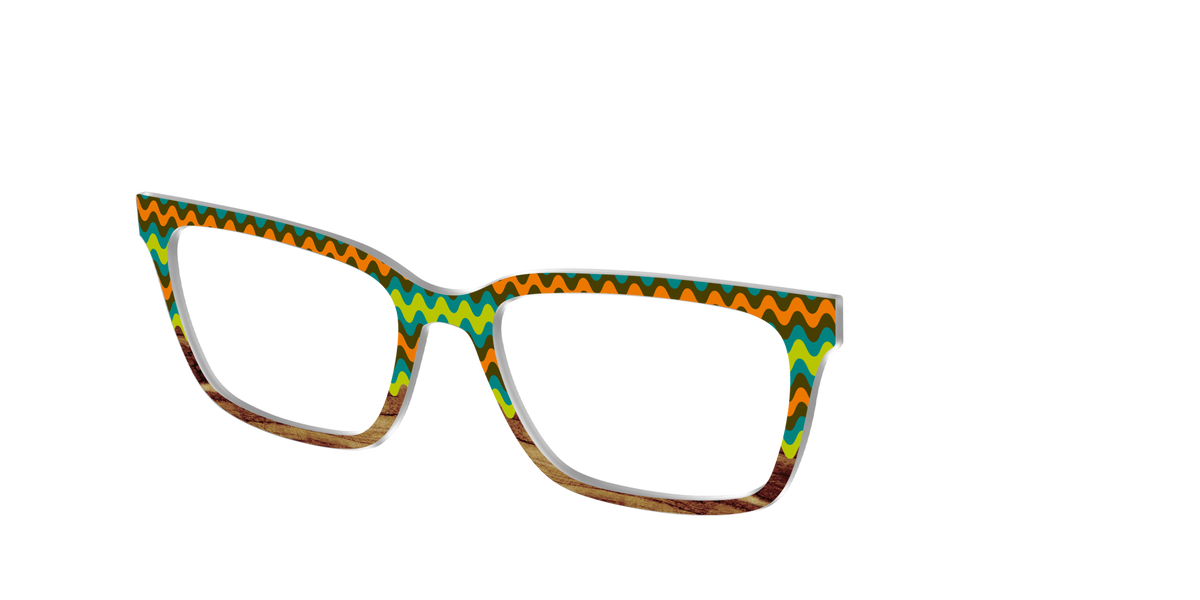 The Woodgrain Waves - Angle Top Image - Pair Eyewear