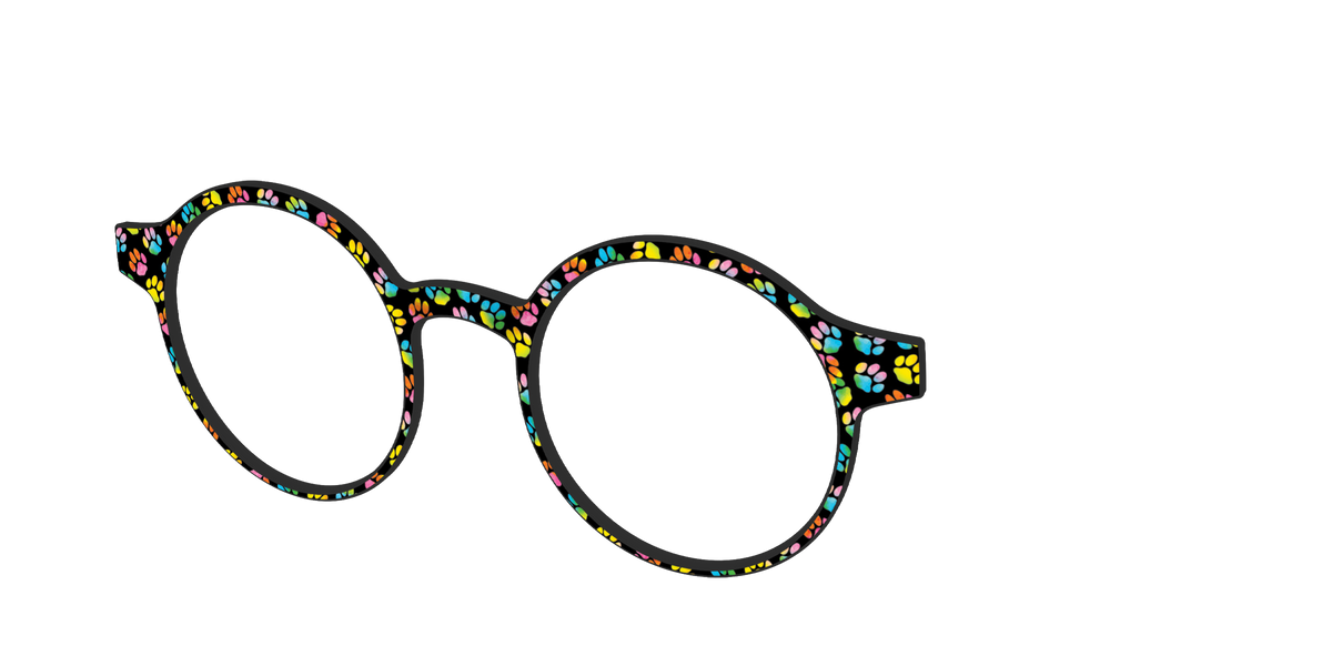 The Rainbow Paw Print - Angle Top Image - Pair Eyewear