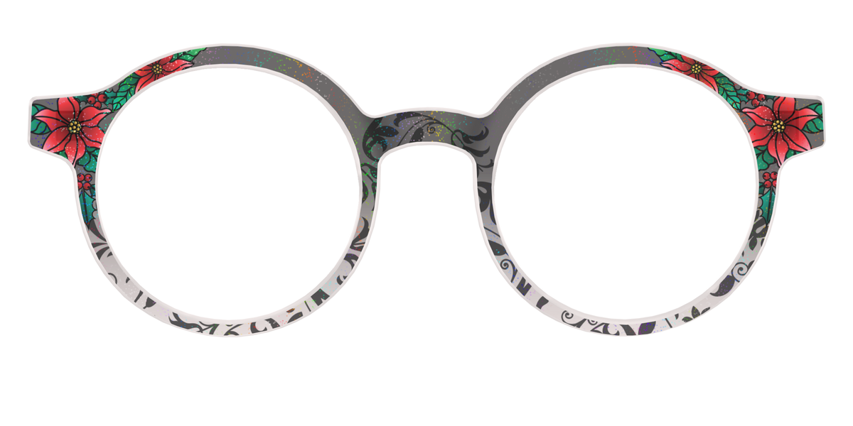 The Romantic Poinsettia Holographic Crystal - Front Top Image - Pair Eyewear