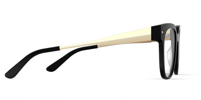 The Murphy - Black Acetate Gold Metal - Thumbnail3 - Pair Eyewear