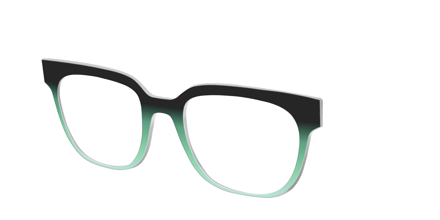 The Black to Spearmint Gradient - Angle Top Image - Pair Eyewear