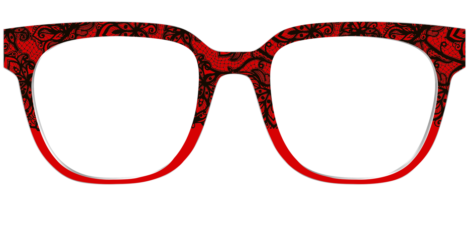 The Blood Red Lace Split - Front Top Image - Pair Eyewear