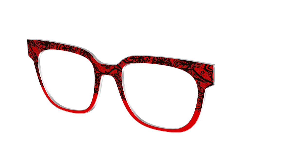 The Blood Red Lace Split - Angle Top Image - Pair Eyewear