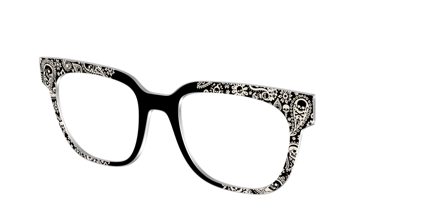 The Bone White Paisley - Angle Top Image - Pair Eyewear
