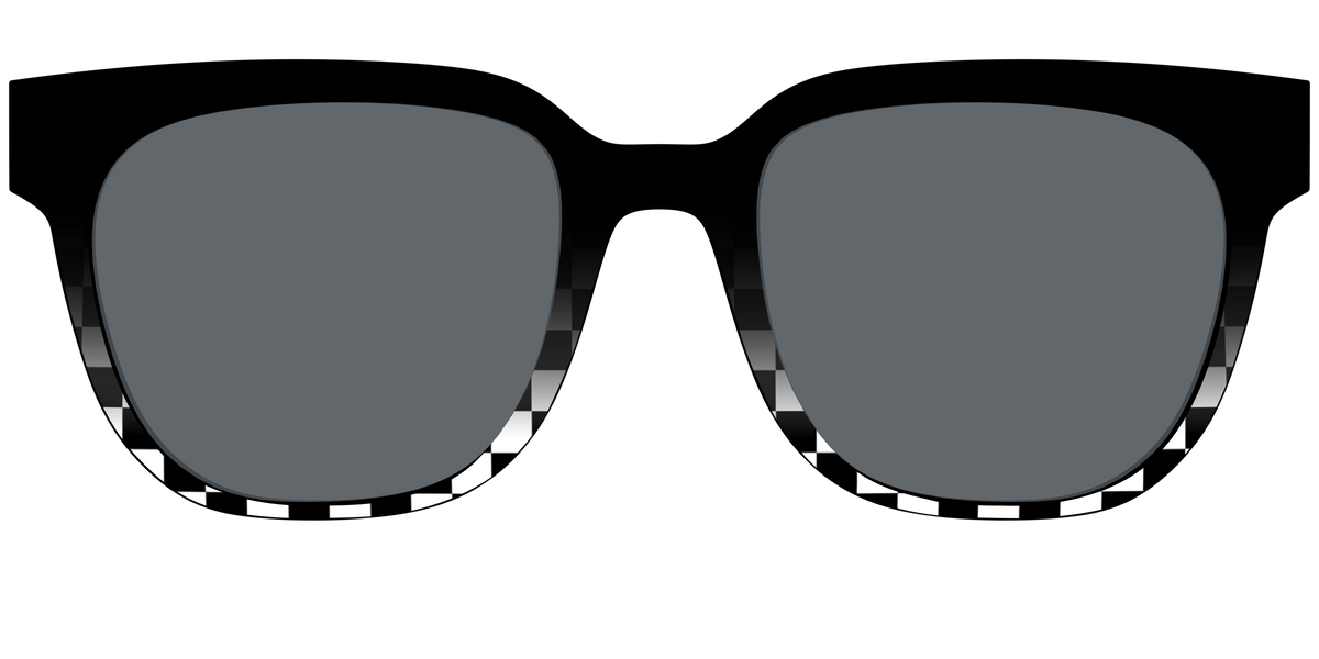 The Polarized Checkerboard Fade Sun Top - Front Top Image - Pair Eyewear