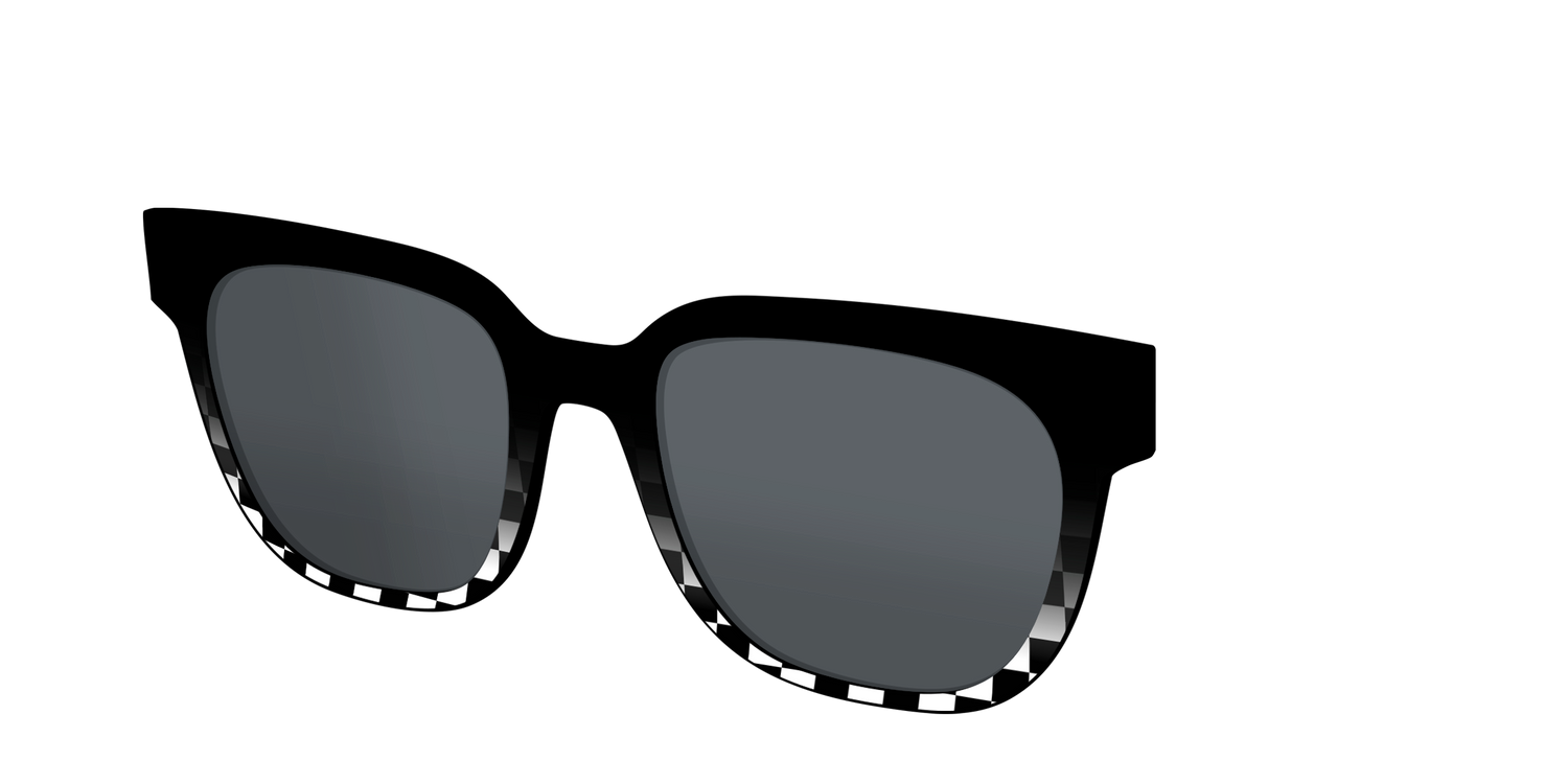 The Polarized Checkerboard Fade Sun Top - Angle Top Image - Pair Eyewear
