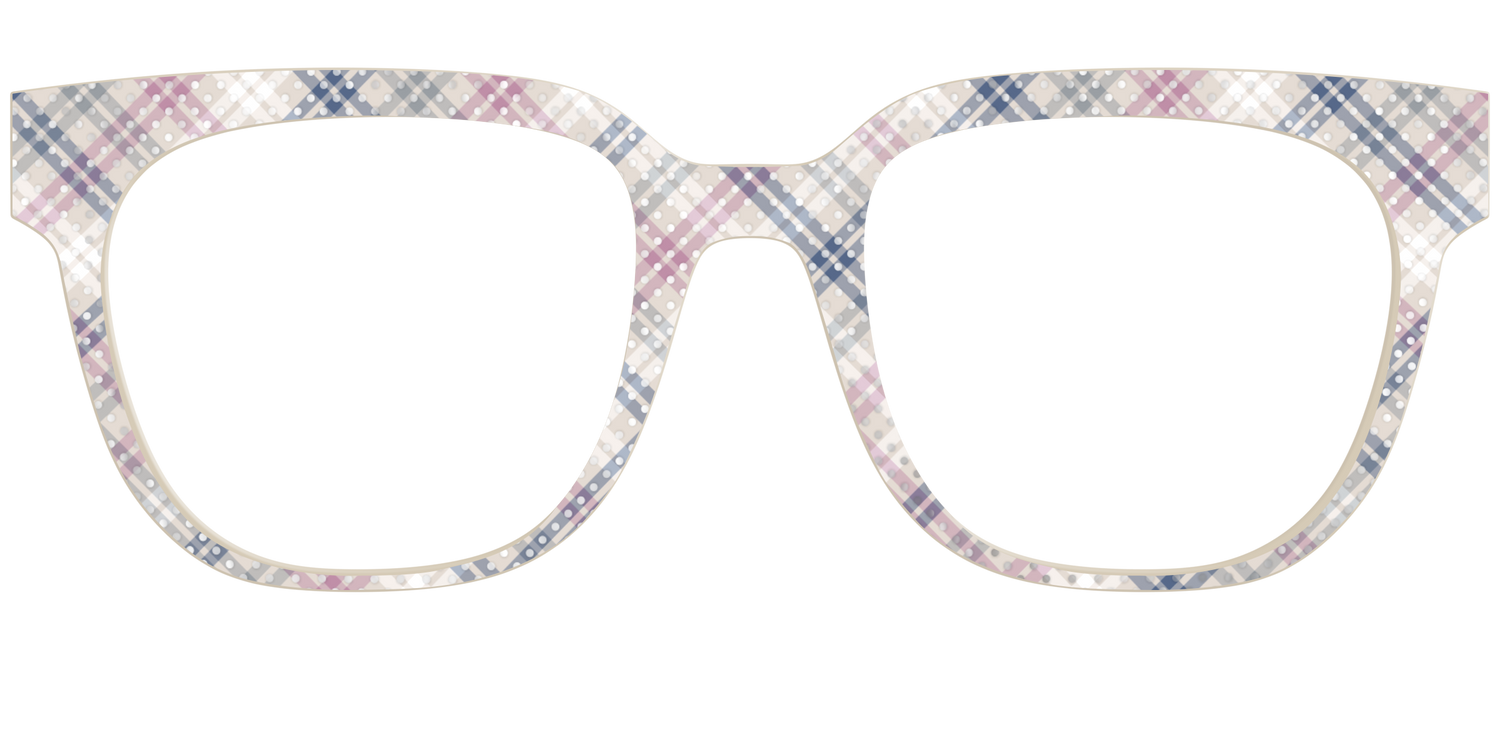 The Chiffon Plaid with Silver Foil Polka Dots - Front Top Image - Pair Eyewear