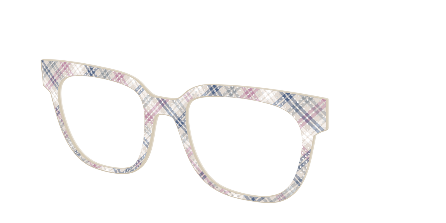 The Chiffon Plaid with Silver Foil Polka Dots - Angle Top Image - Pair Eyewear