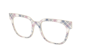 The Chiffon Plaid with Silver Foil Polka Dots - Angle Top Thumbnail - Pair Eyewear