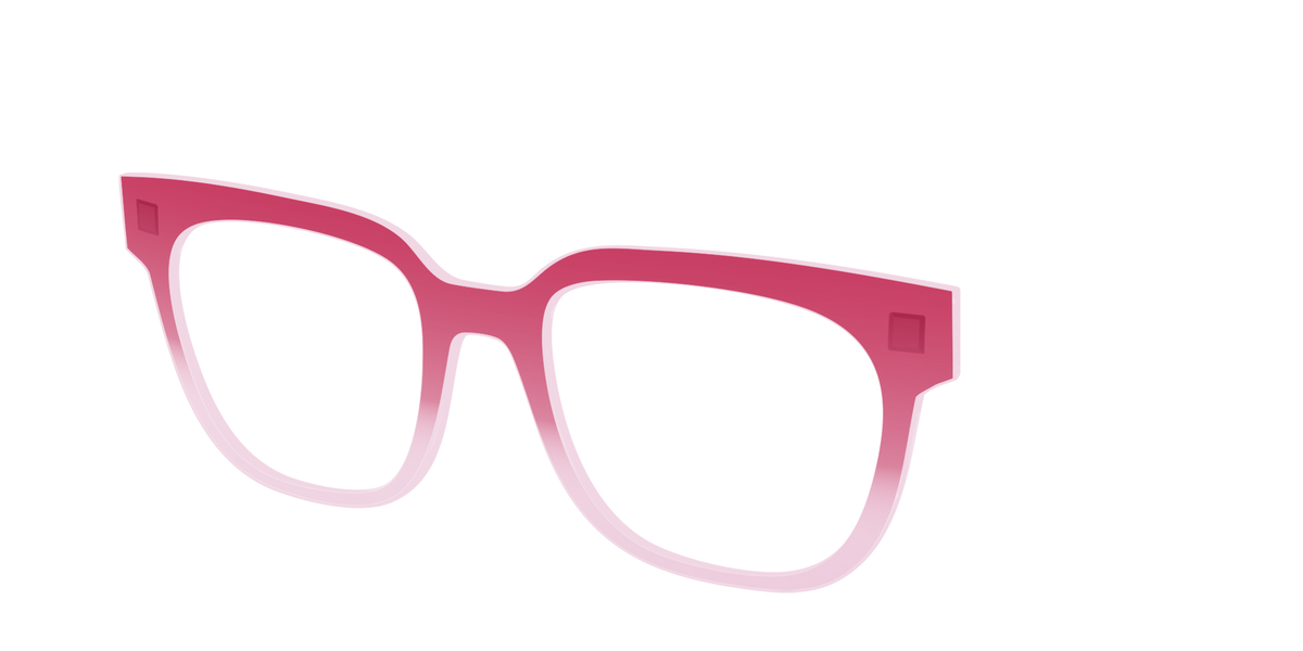 The Flamingo to Blush Gradient Crystal - Angle Top Image - Pair Eyewear