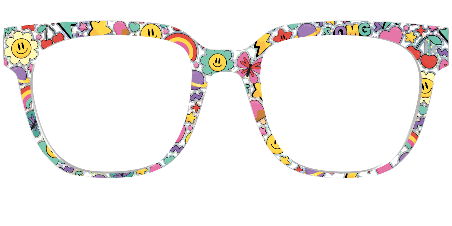 The Funky Foil Stickers - Front Top Image - Pair Eyewear