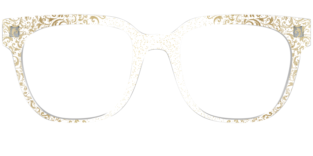 The Golden Flair Glitter Crystal with Gold Foil - Front Top Image - Pair Eyewear