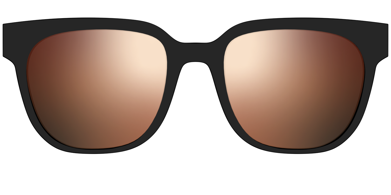 The Polarized Gold Reflective Sun Top - Front Top Image - Pair Eyewear