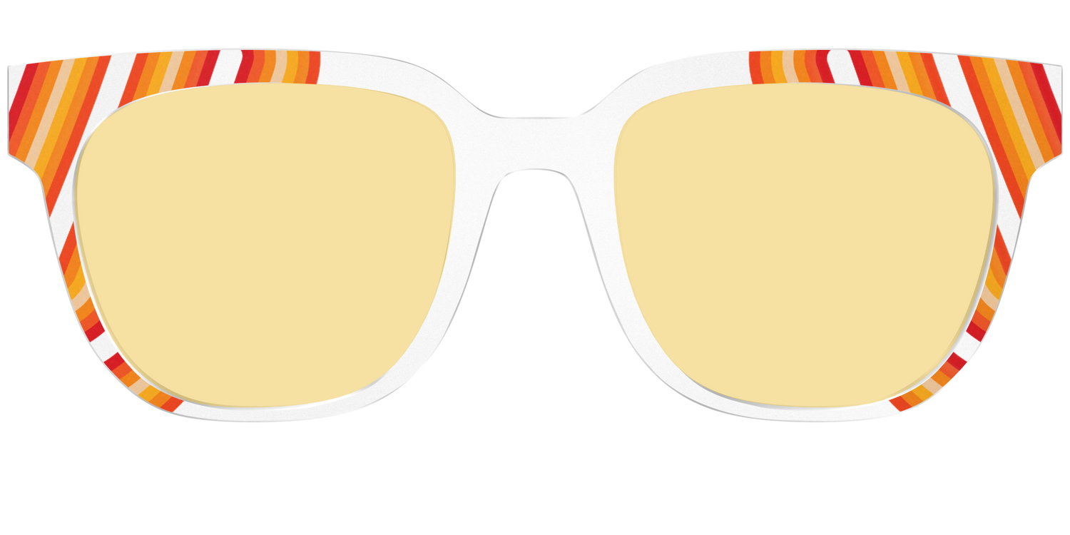 The Groovy Stripes with Citrine Yellow Lens - Front Top Image - Pair Eyewear