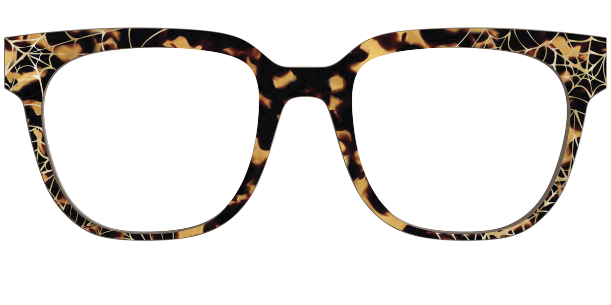 The Haunted Tortoise with Gold Foil Webs - Front Top Image - Pair Eyewear