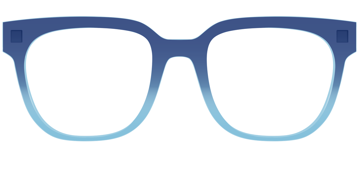 The Indigo to Sky Blue Gradient Crystal - Front Top Image - Pair Eyewear