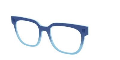 The Indigo to Sky Blue Gradient Crystal - Angle Top Thumbnail - Pair Eyewear