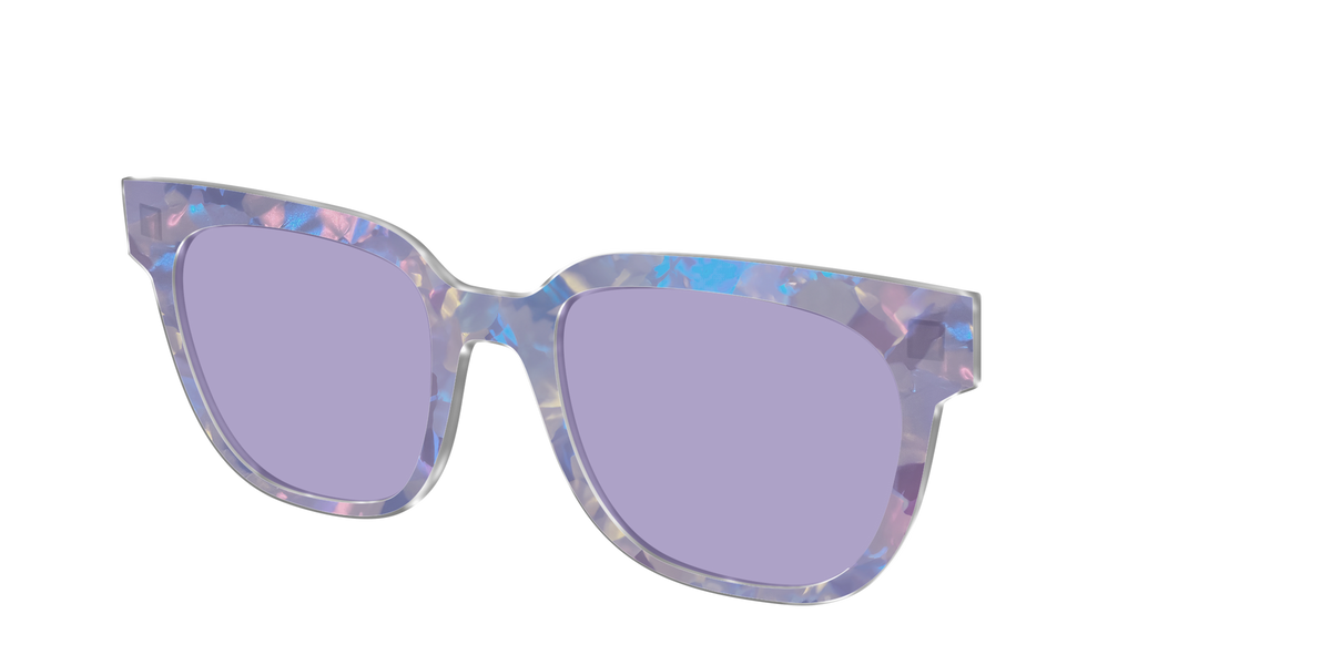 The Lavender Pearl Tort With Celestial Purple lens - Angle Top Image - Pair Eyewear