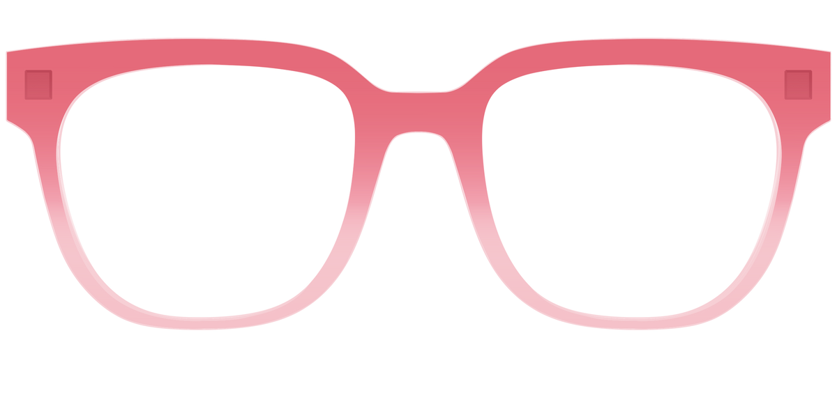 The Red to Coral Gradient Crystal - Front Top Image - Pair Eyewear