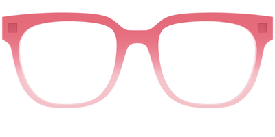 The Red to Coral Gradient Crystal - Front Top Thumbnail - Pair Eyewear