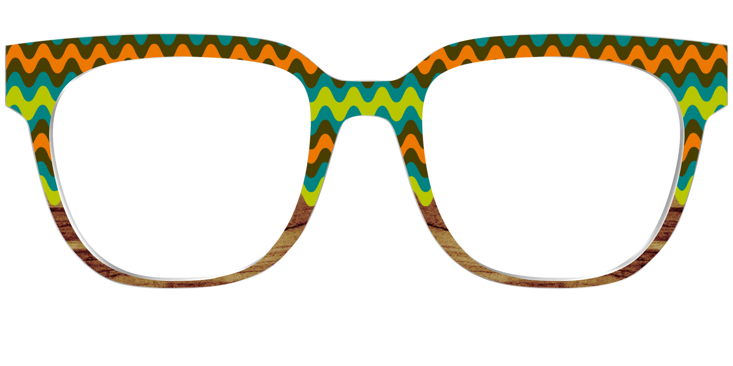 The Woodgrain Waves - Front Top Image - Pair Eyewear