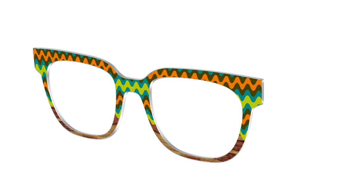 The Woodgrain Waves - Angle Top Image - Pair Eyewear