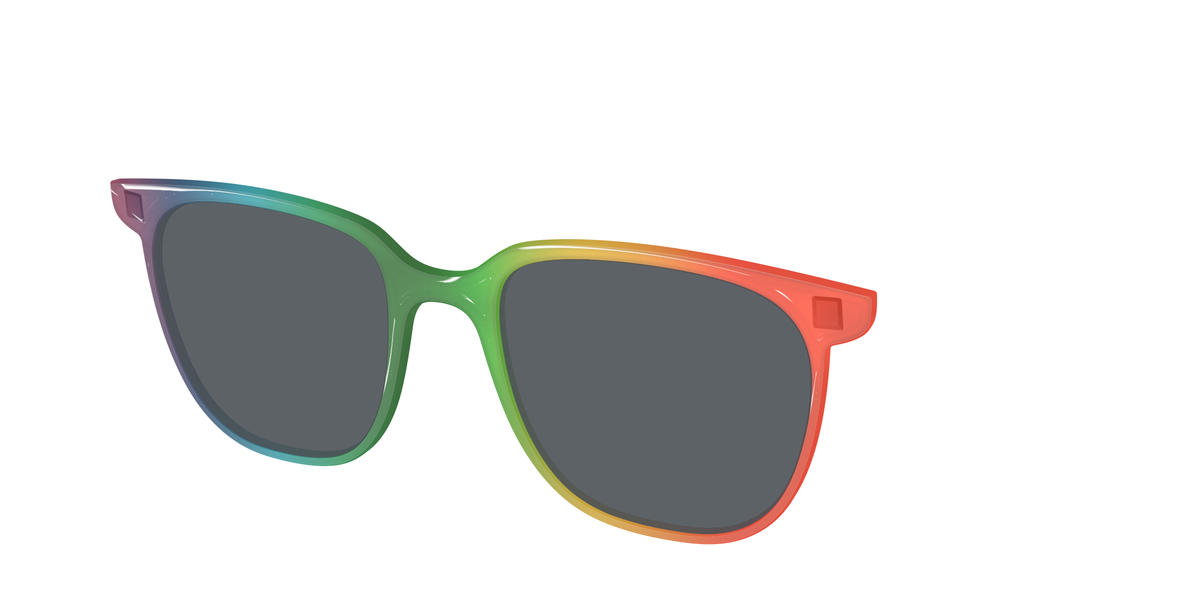 The Polarized Rainbow Gradient Sun Top - Angle Top Image - Pair Eyewear