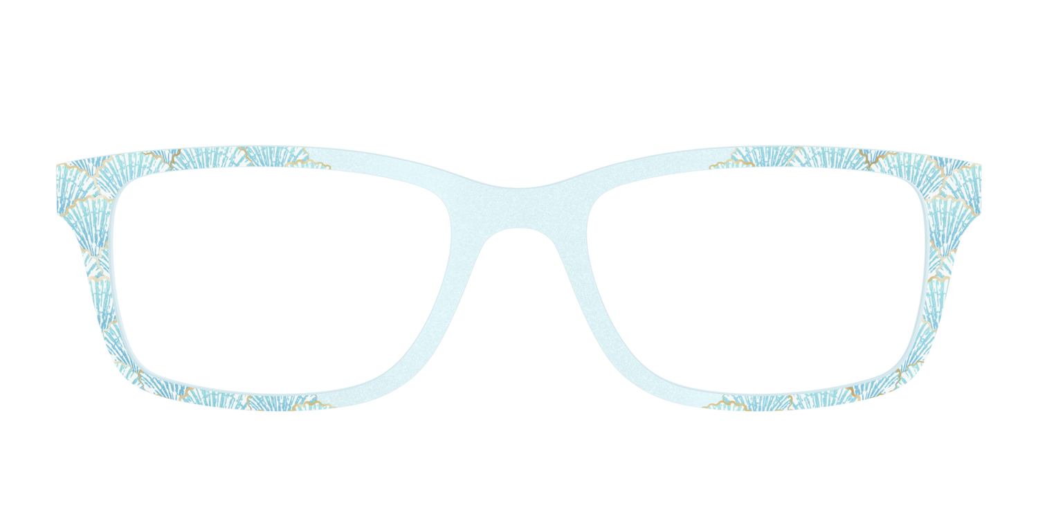 The Aquamarine Shells Shimmer with Gold Foil - Front Top Image - Pair Eyewear
