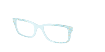The Aquamarine Shells Shimmer with Gold Foil - Angle Top Thumbnail - Pair Eyewear