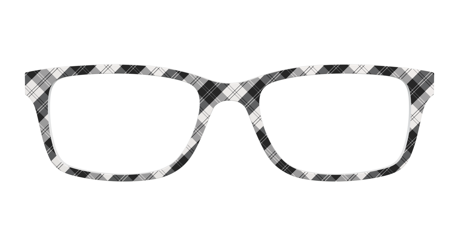 The B&W Plaid - Front Top Image - Pair Eyewear