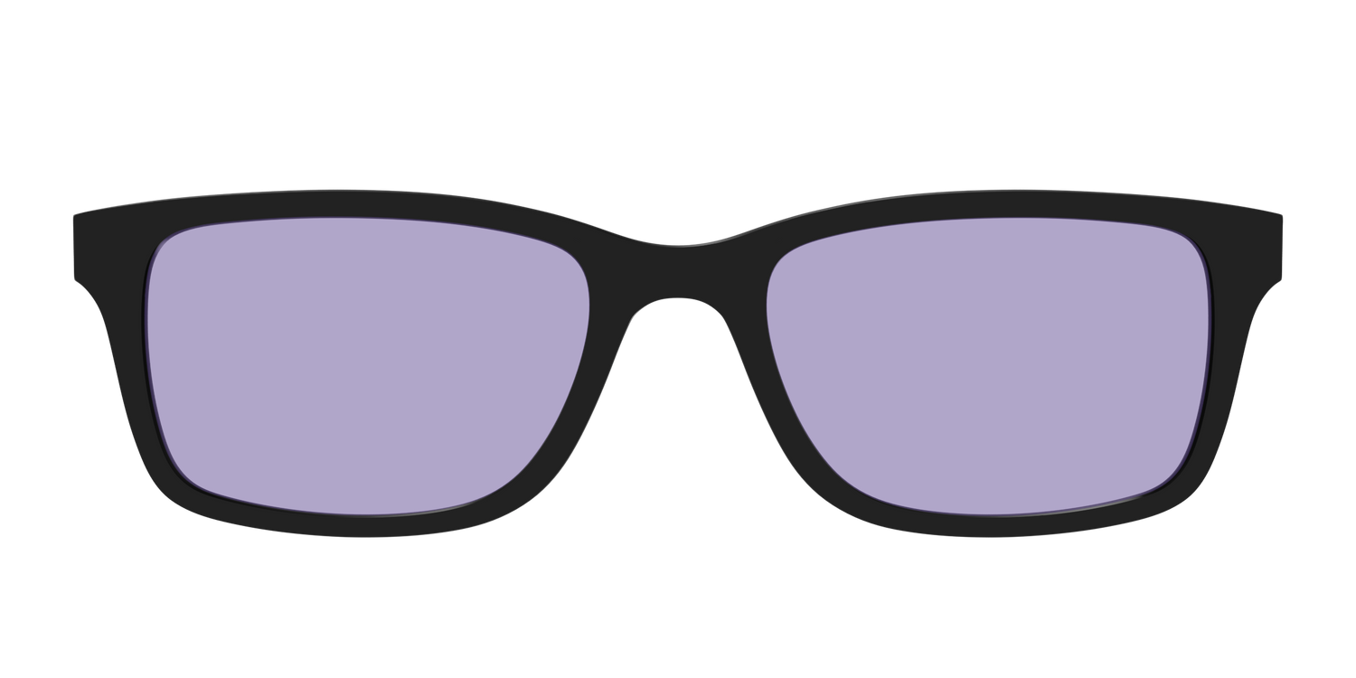 The Black With Celestial Purple Lens - Front Top Image - Pair Eyewear