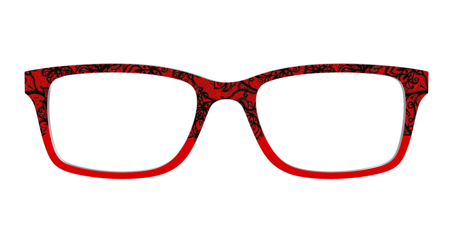 The Blood Red Lace Split - Front Top Image - Pair Eyewear
