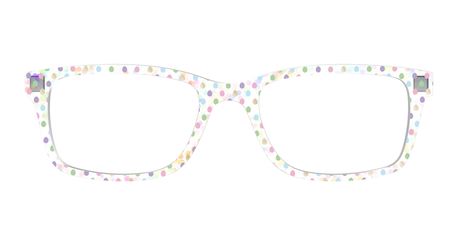 The Egg Polka Dot with Gold Foil Crystal - Front Top Image - Pair Eyewear