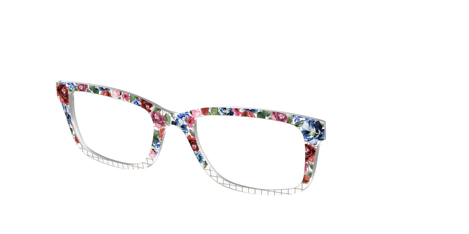 The Graph Paper Floral - Angle Top Image - Pair Eyewear