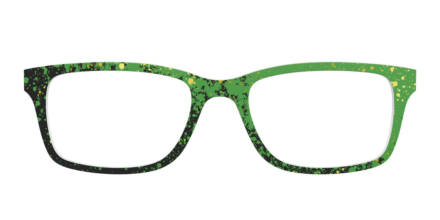 The Green Splatter - Front Top Image - Pair Eyewear