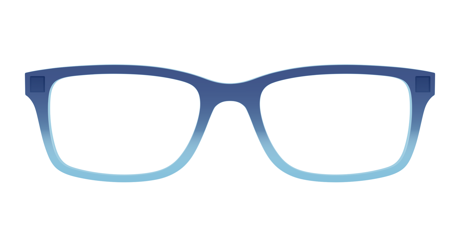 The Indigo to Sky Blue Gradient Crystal - Front Top Image - Pair Eyewear