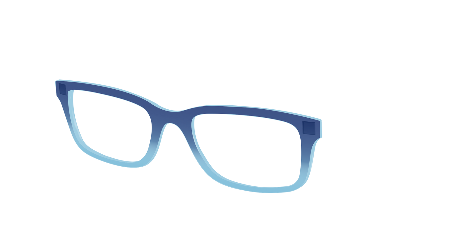 The Indigo to Sky Blue Gradient Crystal - Angle Top Image - Pair Eyewear