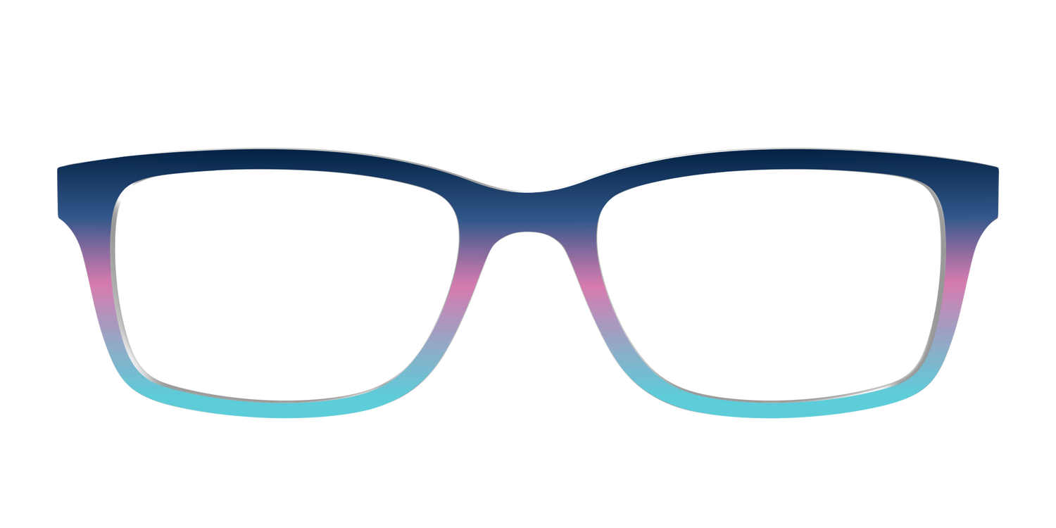 The Midnight to Aquamarine Gradient - Front Top Image - Pair Eyewear