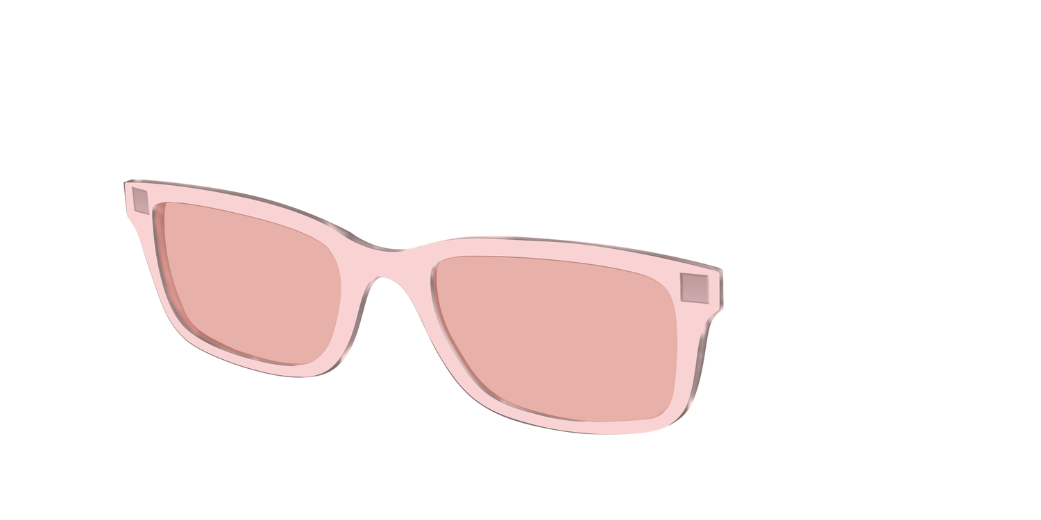 The Pink Crystal With Coral Pink Lens - Angle Top Image - Pair Eyewear