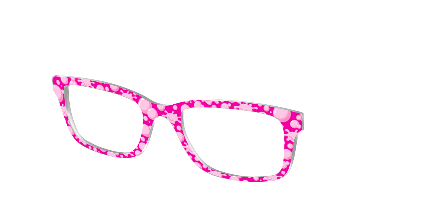 The Pink Pop Bubbles - Angle Top Image - Pair Eyewear