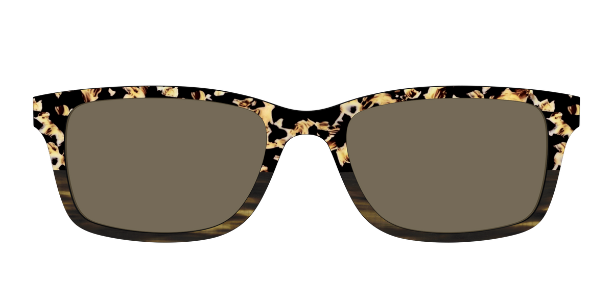 The Polarized Caramel Tortoise Horn Split Sun Top - Front Top Image - Pair Eyewear