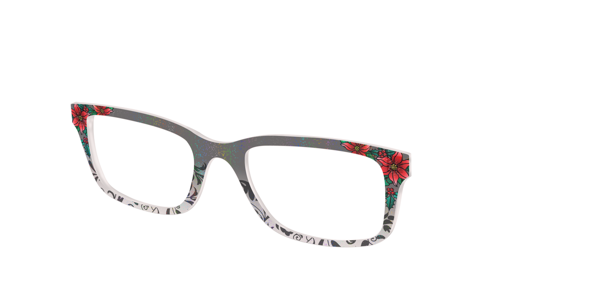 The Romantic Poinsettia Holographic Crystal - Angle Top Image - Pair Eyewear