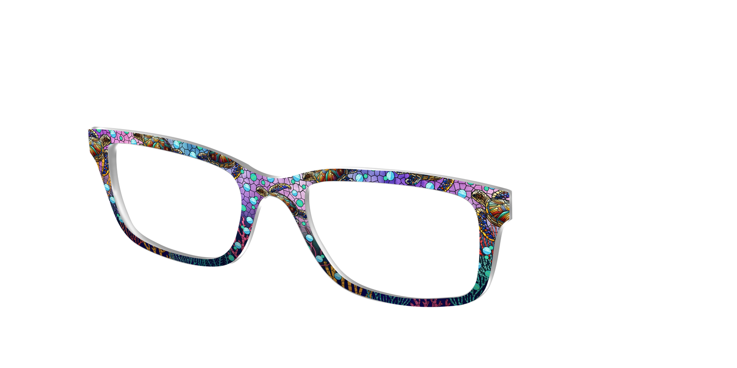 The Sea Turtle Stained Glass - Angle Top Image - Pair Eyewear