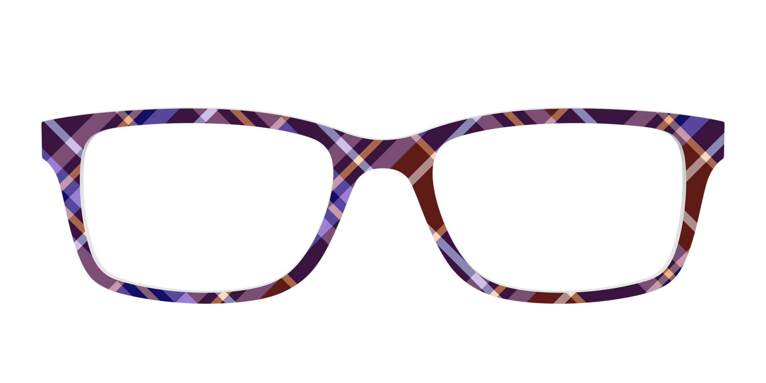 The Water Iris Plaid - Front Top Image - Pair Eyewear