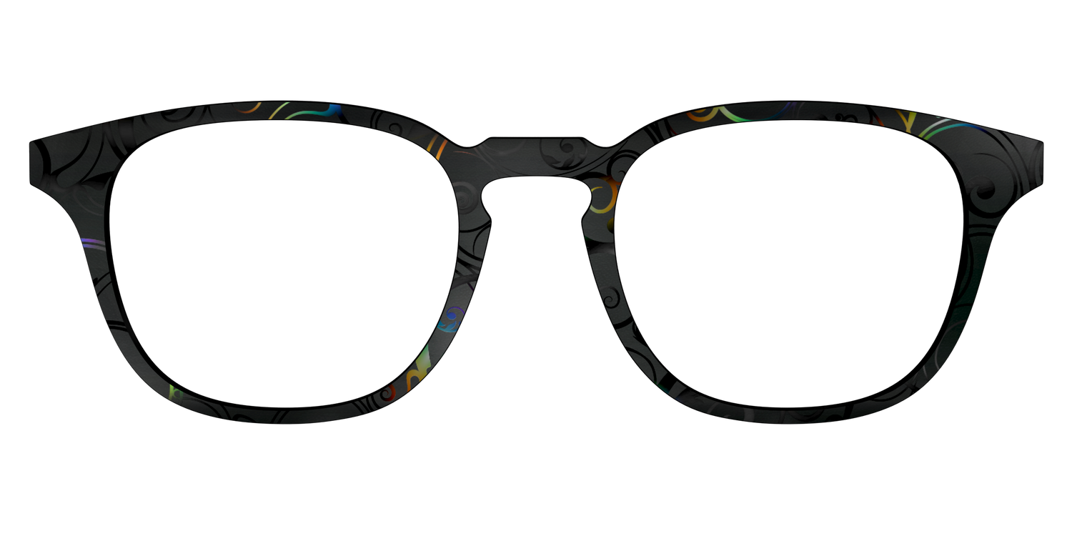 The Black Holographic Scrolls - Front Top Image - Pair Eyewear