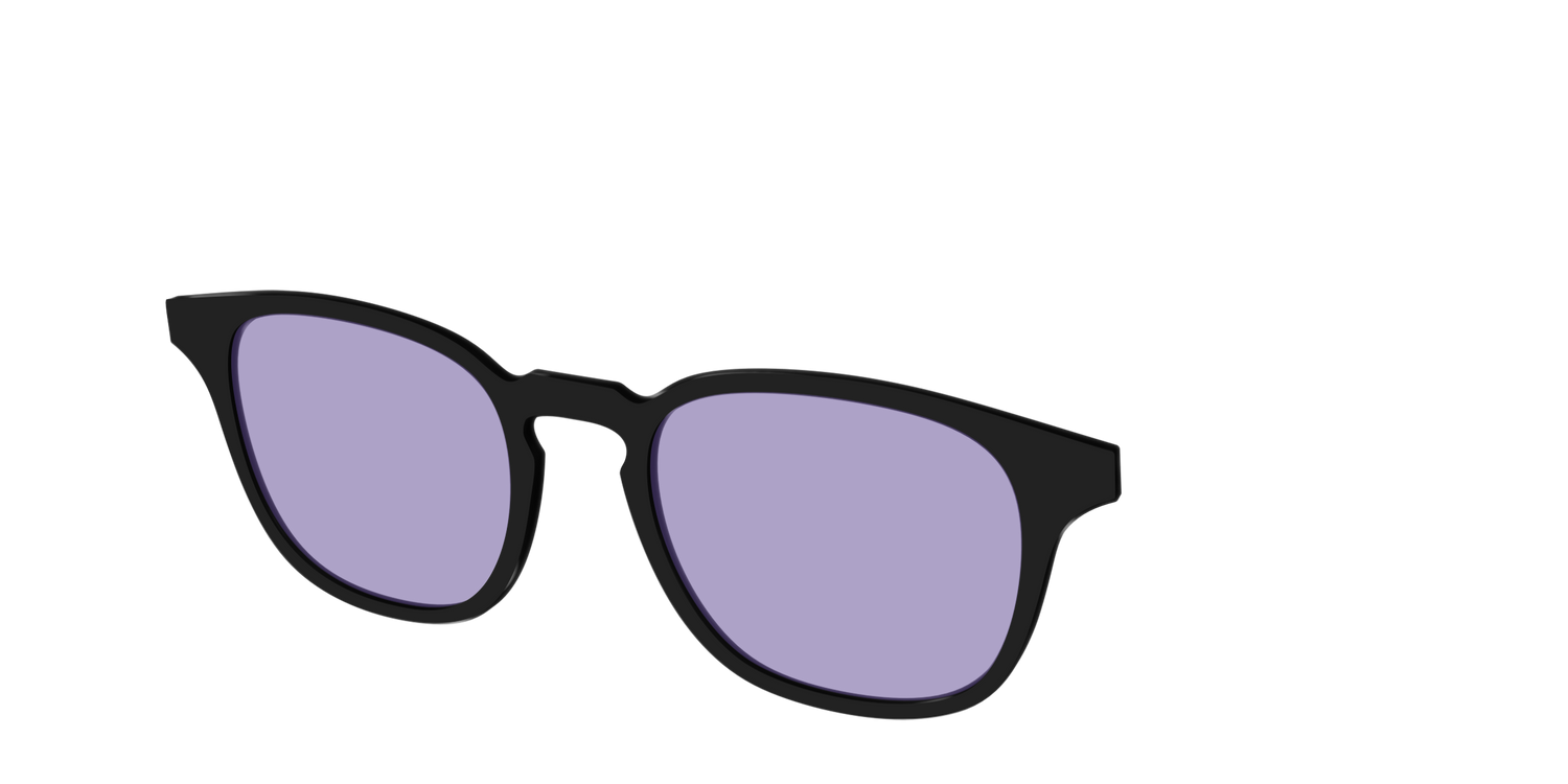 The Black With Celestial Purple Lens - Angle Top Image - Pair Eyewear