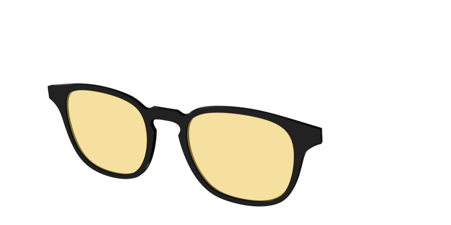 The Black With Citrine Yellow Lens - Angle Top Image - Pair Eyewear
