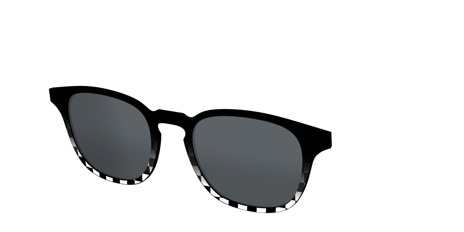 The Polarized Checkerboard Fade Sun Top - Angle Top Image - Pair Eyewear