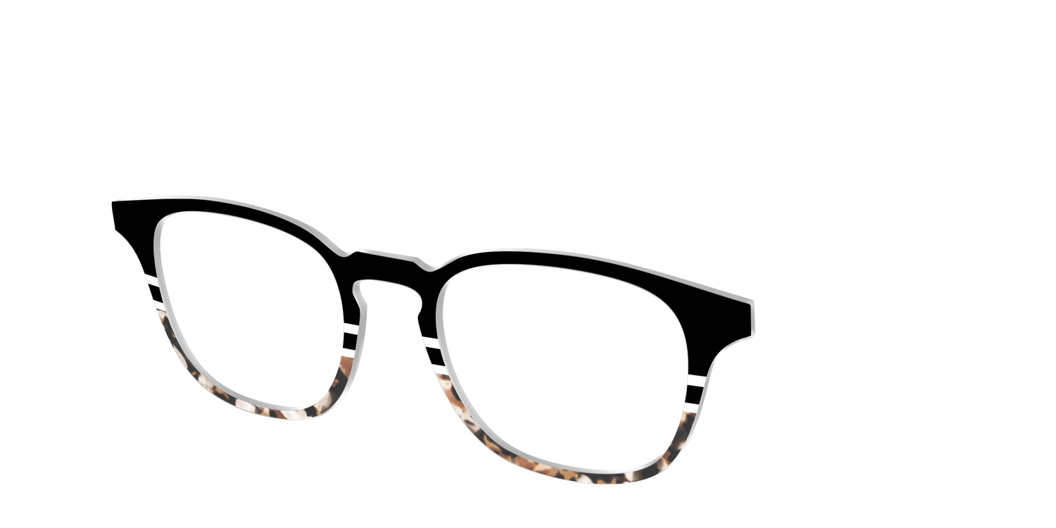 The Chic Tortoise Crystal Split - Angle Top Image - Pair Eyewear